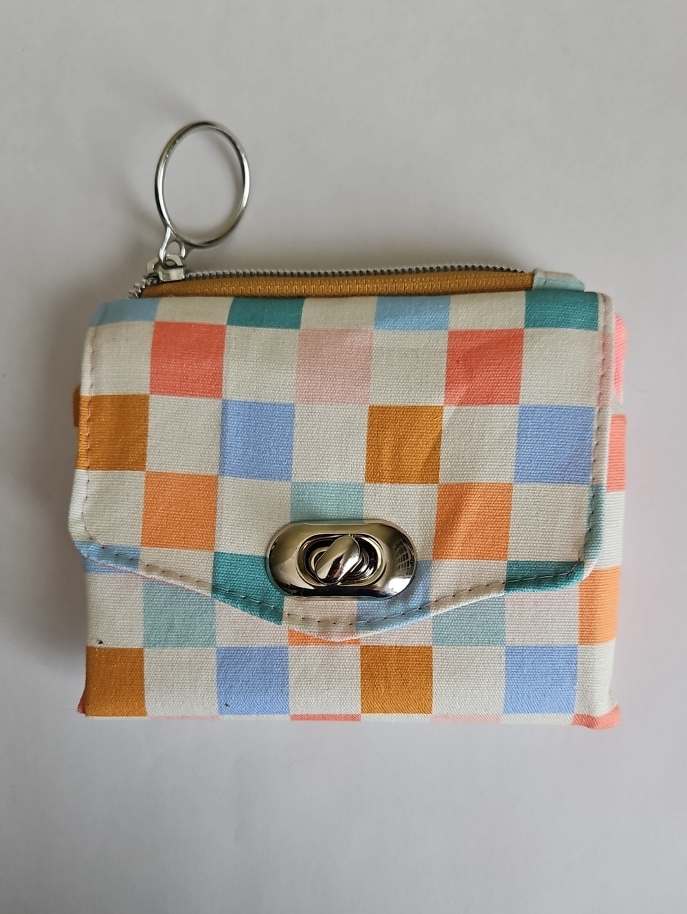 Checkerboard Canvas Wallet - Multi Color